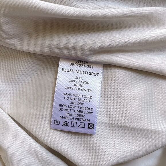 Lush Flutter Sleeve Midi Flounce Dress in Blush Print M - Picture 11 of 11